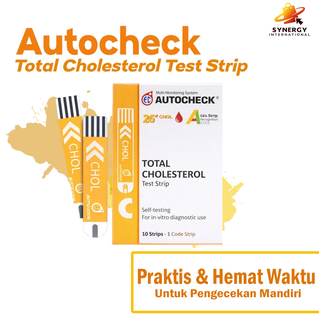 AutoCheck Cholesterol Test Strip – Strip Tes Kolesterol Akurat (10 Strip) Original