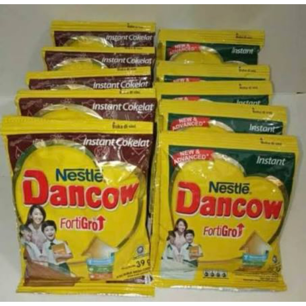 susu Dancow full cream , coklat isi 10 sachet