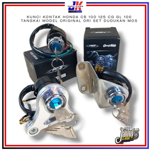 KUNCI KONTAK HONDA CB 100 125 CG GL 100 TANGKAI MODEL ORIGINAL ORI set dudukan MOS