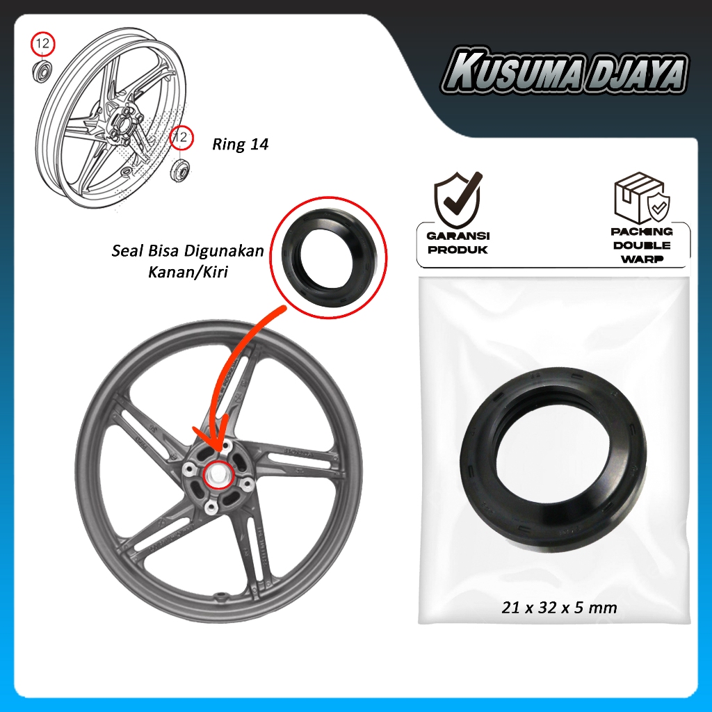 SEAL SIL DEBU BEARING VELG DEPAN BEAT ESP 2017 - 2019 SATUAN