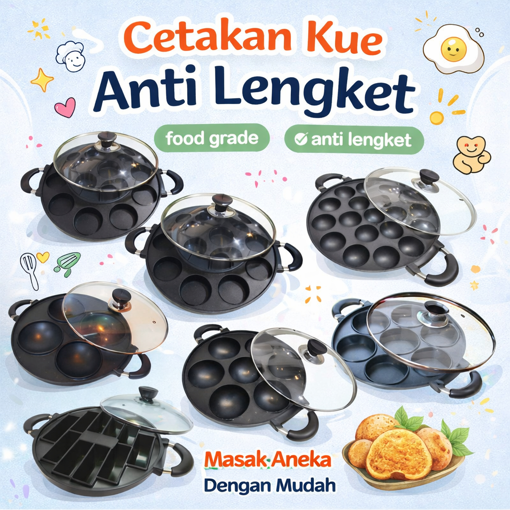 Cetakan Kue anti lengket teflon/ Cetakan Takoyaki Anti lengket / Cetakan Telur - FM