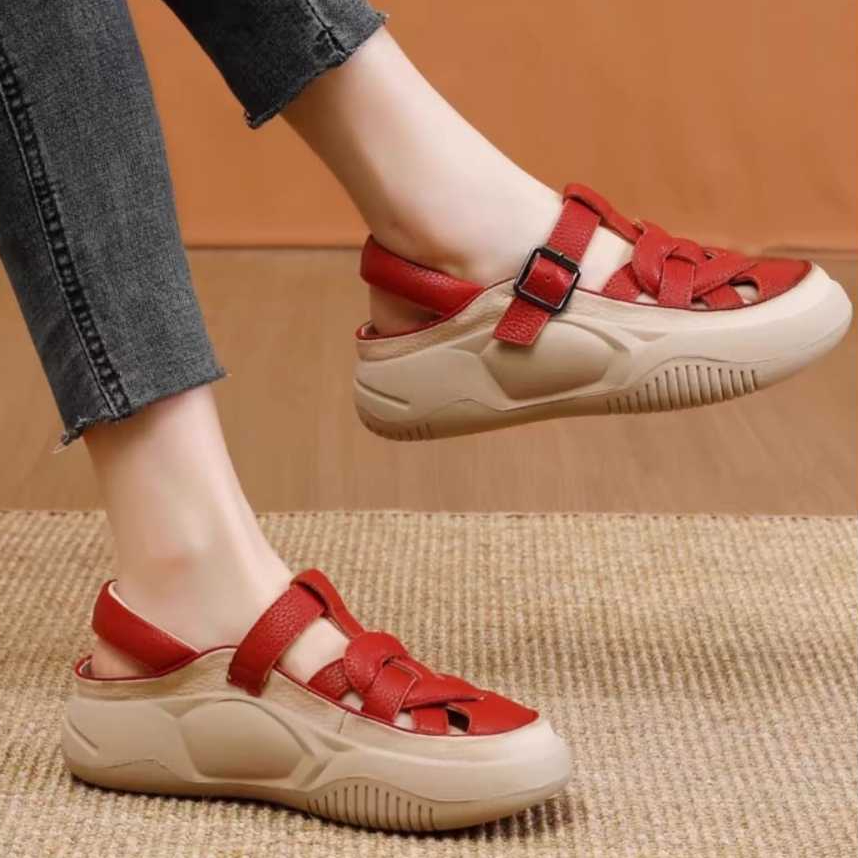 LOWLY SHOES - Wedges Sandal Fashion Wanita Model Slingback Kekinian Sandal Wedges Bapau Anyam CK 553