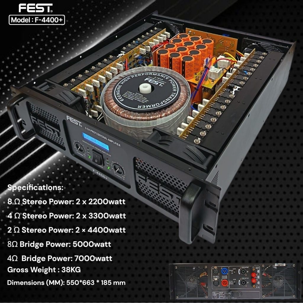 POWER AMPLIFIER FEST F4400+ F 4400 PLUS CLASS GB ORIGINAL GARANSI