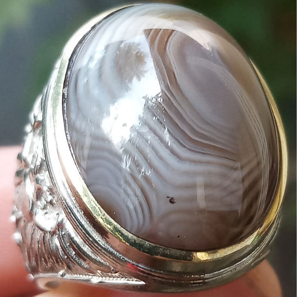 Batu Akik Sulaiman Pamor Jaring Laba-Laba Berkarakter Berwibawa Unik Langka Istimewa Natural 100% As