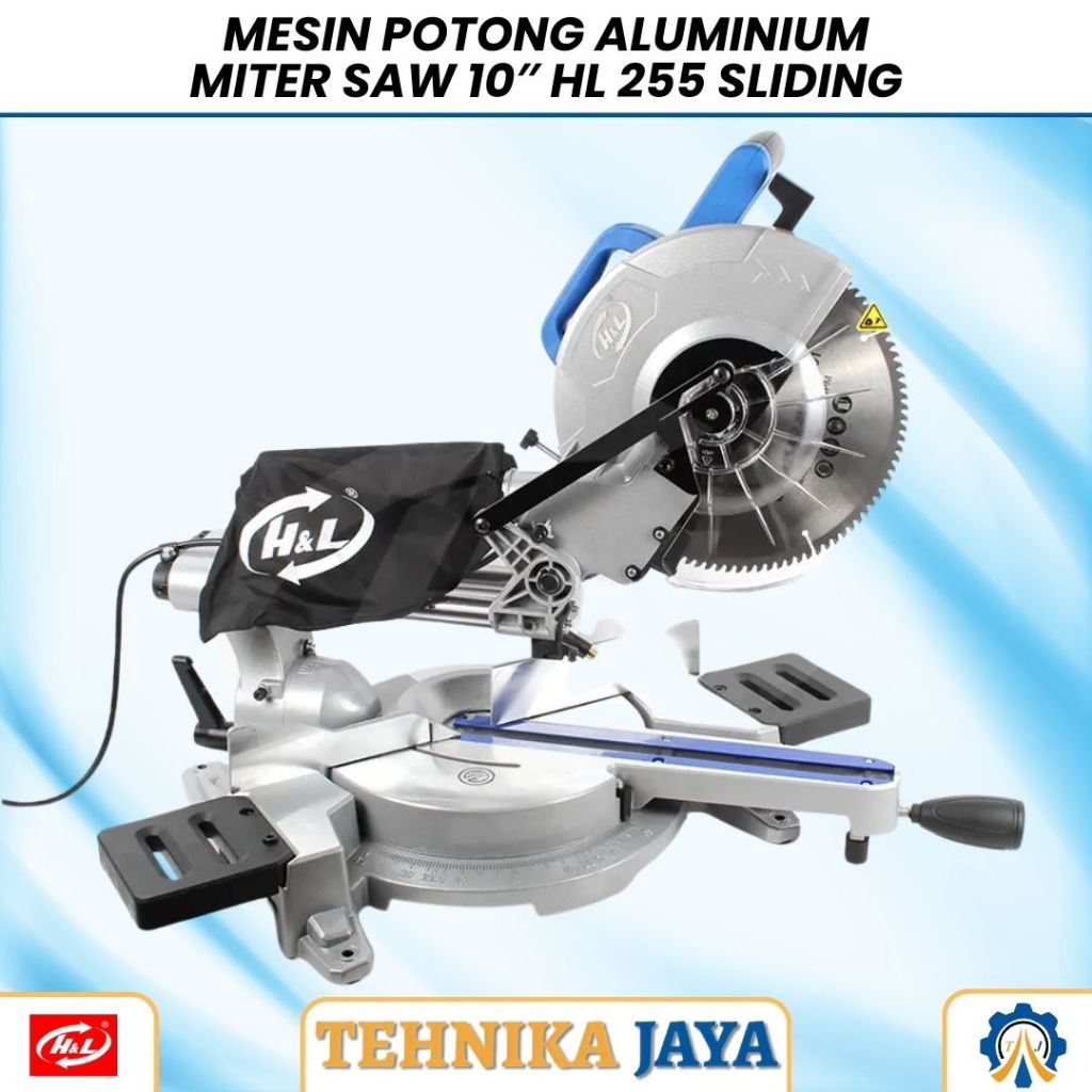 HL 255 Miter Saw Sliding 10 inch Mesin Gergaji Potong Alumunium Kayu