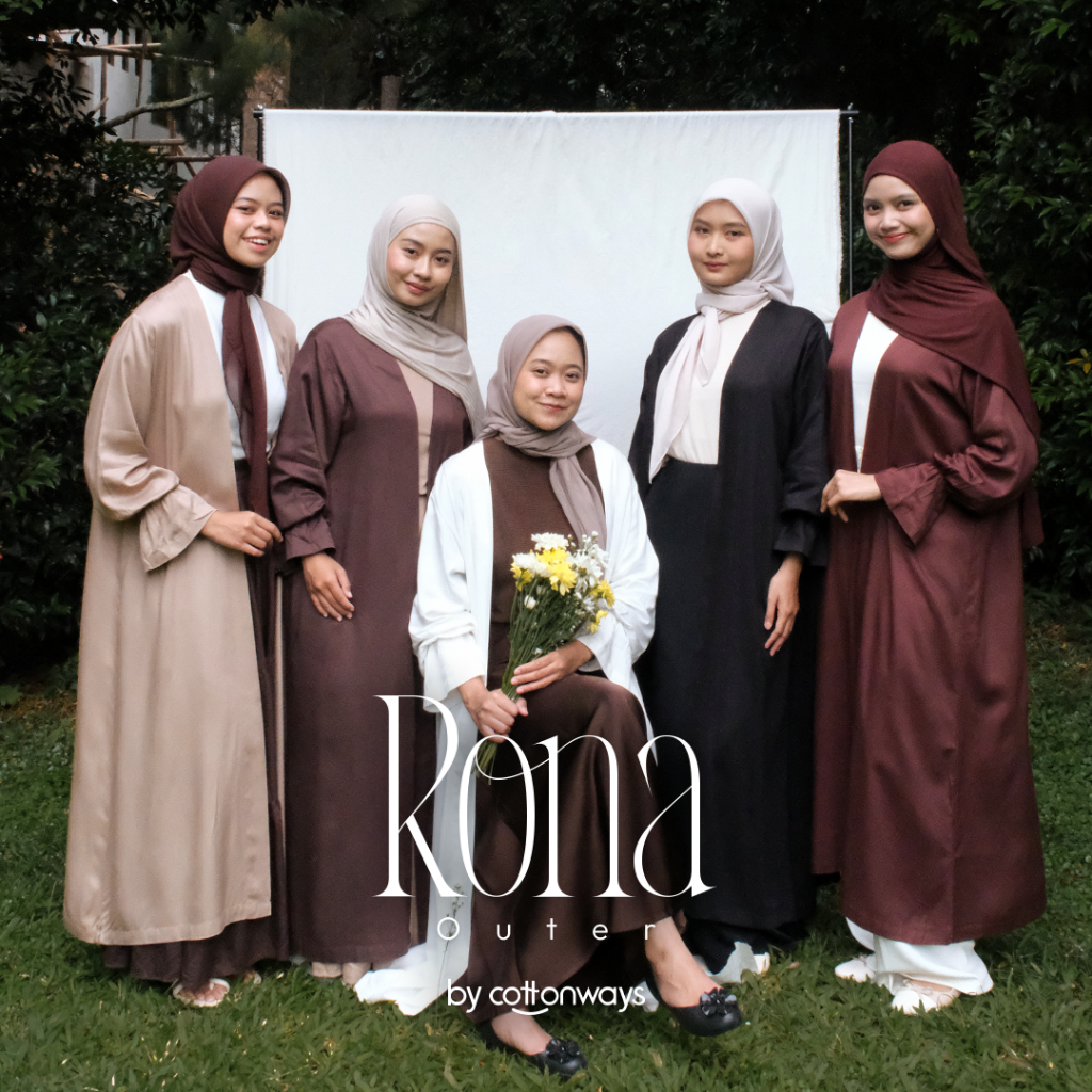COTTONWAYS | Rona Outer Ruffle Raya Series Wanita Bahan Rayon Twill Adem, Ringan, dan Flowy Untuk Le