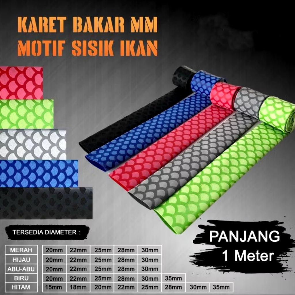 Karet bakar grip joran motif sisik