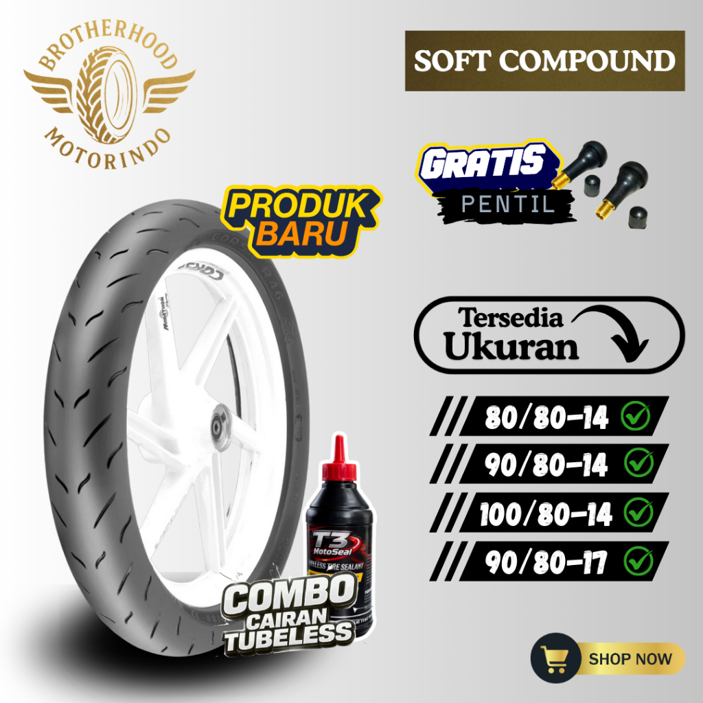 BAN CORSA R46 TUBELESS (80/80-14 / 90/80-14 / 100/80-14 / 90/80-17) BAN CORSA TUBLES / SOFT COUMPOUN