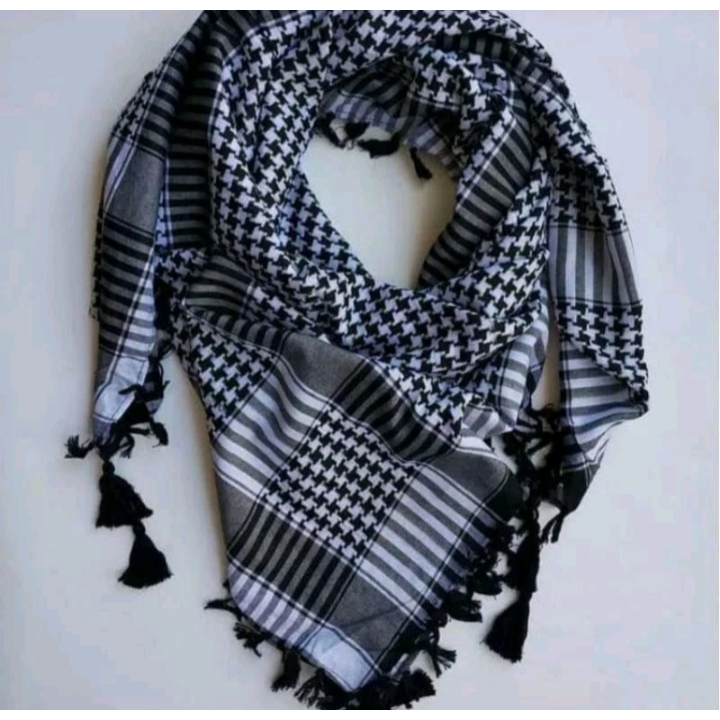 Sorban Segi 4 Almas Hitam Rumbai - Sorban Arab Hitam Putih - Sorban Warna Merah Putih- Sorban Coklat