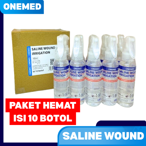(PAKET HEMAT ISI 10) ONEMED SALINE WOUND IRRIGANTION SPRAY 100ML CAIRAN NACL 0,9% CAIRAN PEMBERSIH L