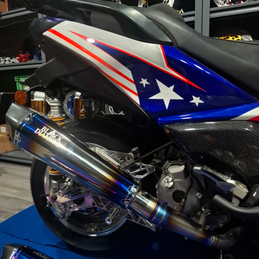 Termurah Knalpot Black Diamond Yamaha Xmax Model SC MOTO Stainless Ala Titanium Silver Biru Ungu Pin
