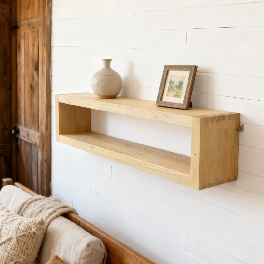 Tempat Bumbu Rak Bumbu Dapur Rak Buku Rak Ambalan Kayu Pinus Persegi Panjang Rak Gantung Dinding