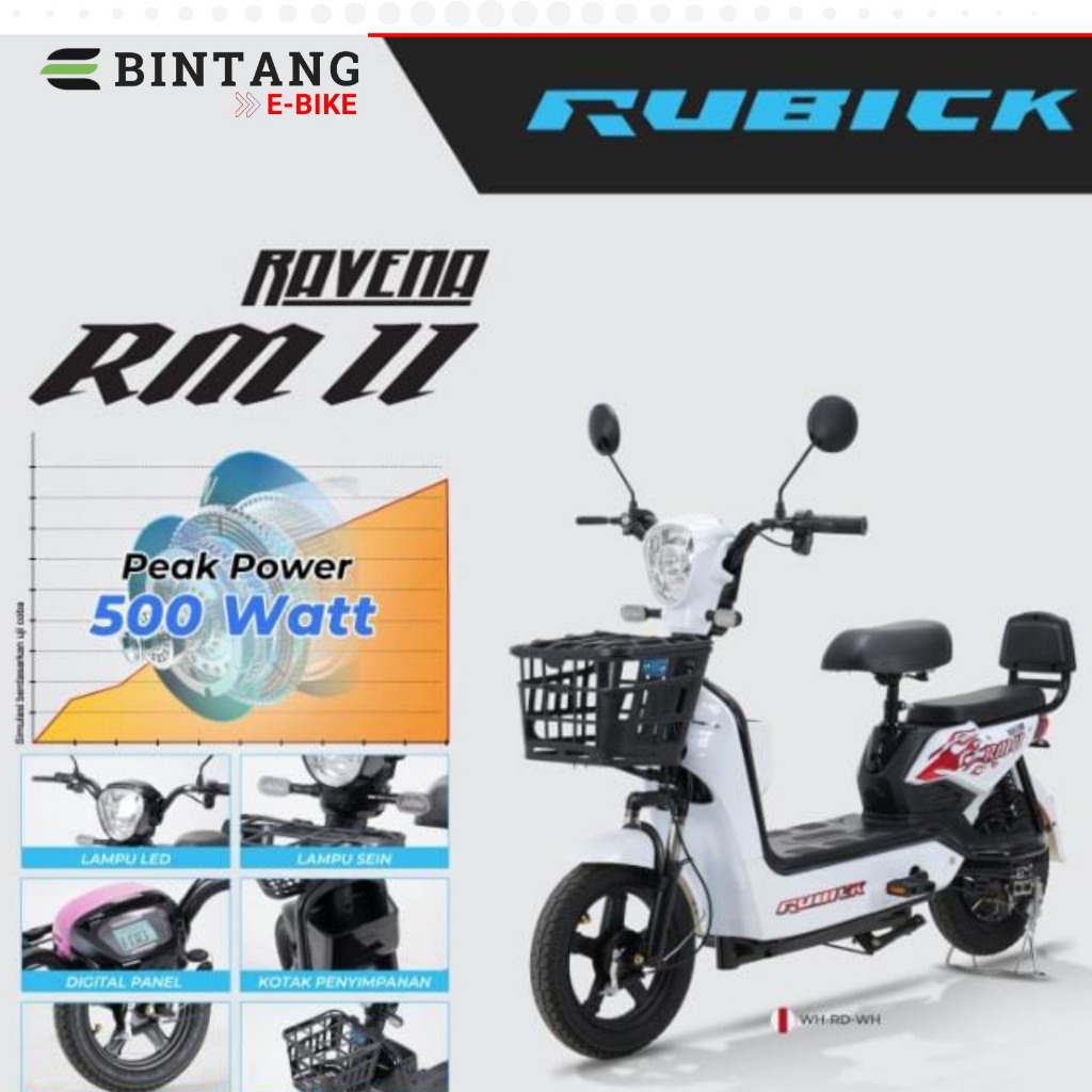 [ PROMO ] SEPEDA LISTRIK TERBARU RUBICK RAVENA | 500 WATT |