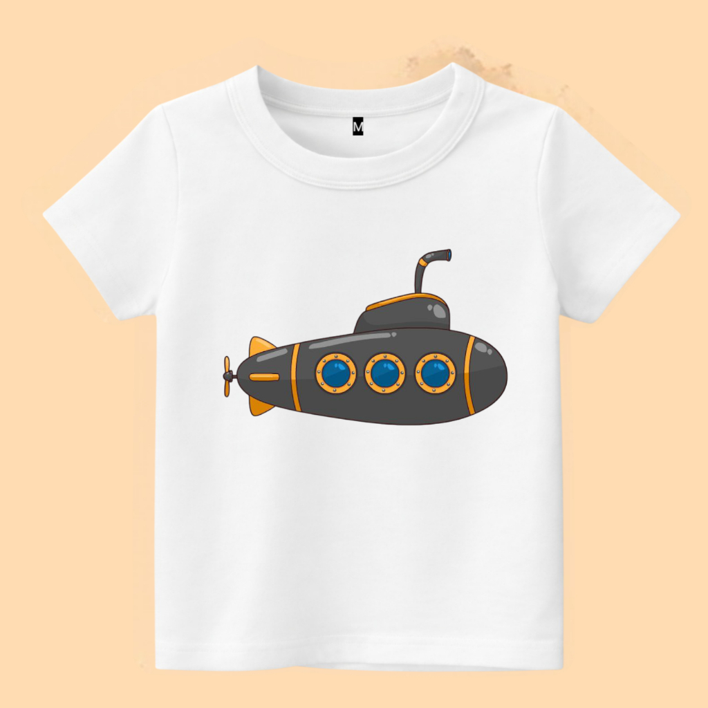Baju kaos anak gambar kapal selam