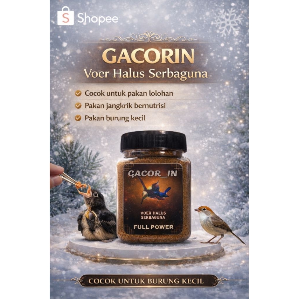 VOER Halus GACORIN Semua Jenis Burung | Pakan Burung Protein Tinggi Bantu Jaga Stamina Dan Daya Taha
