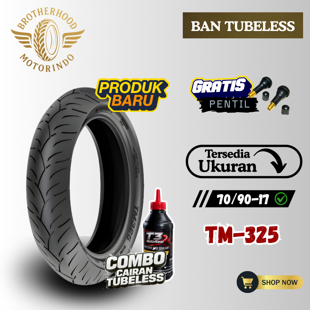 BAN TOMIMOTO TM325 TUBELESS (70/90-17) BAN TUBBLES / BAN TOMIMOTO RING 17 / BAN RING 17 / TUBLES RIN