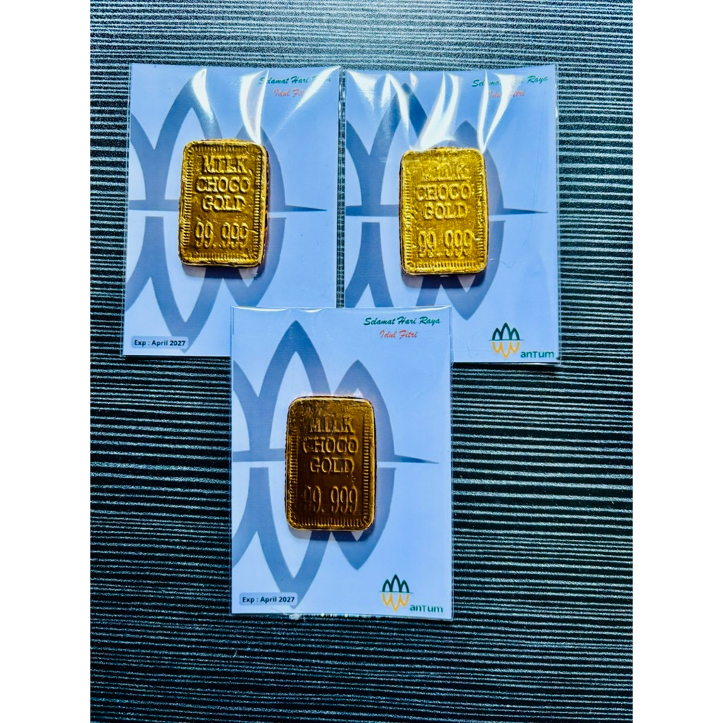 emas batangan antum , angpau lebaran coklat antum