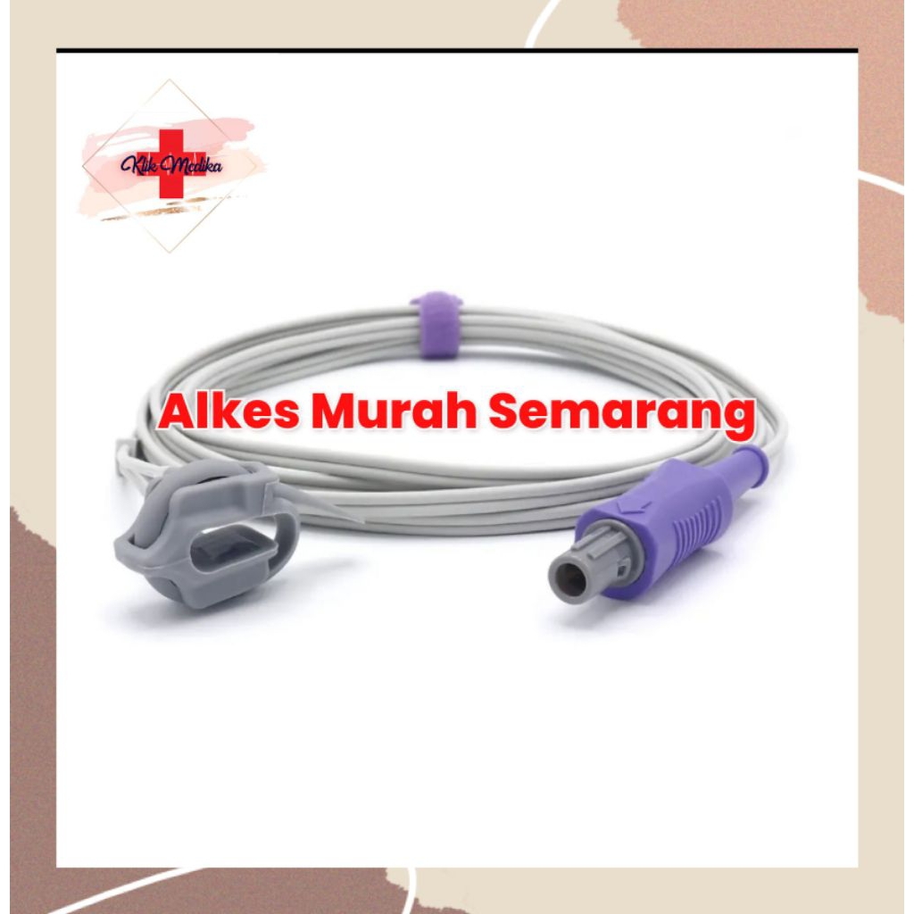 Kabel SpO2 Sensor 6 pin 2 knock neonatus/bayi Compatible untuk MEC 1000