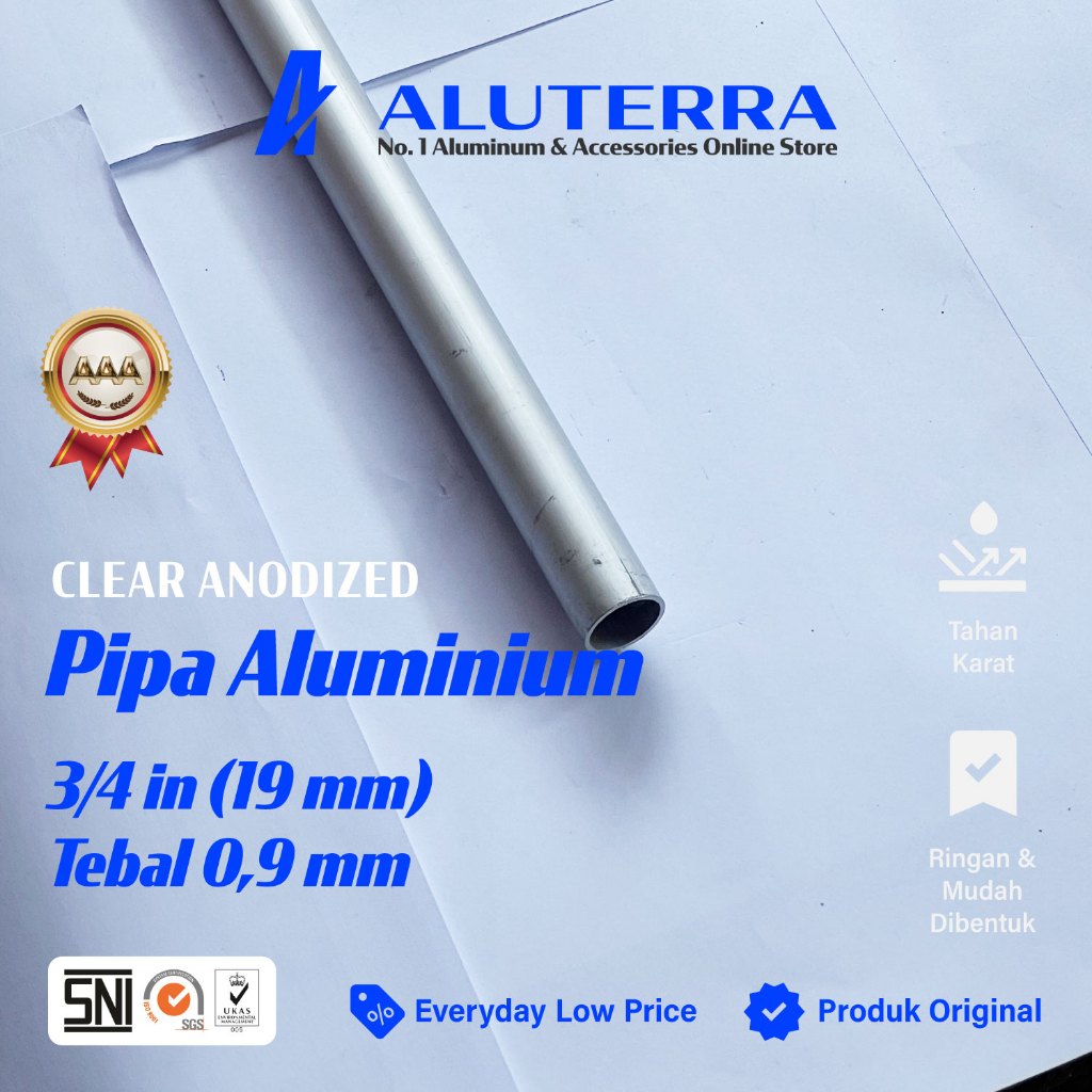 ALUTERRA Pipa Aluminium CA Diameter Luar 19 mm (3/4 Inch) Tebal 1 mm Panjang ±30 cm