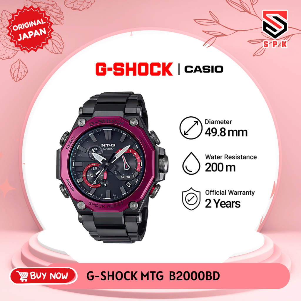 Jam Tangan Casio G-Shock MTG-B2000BD Black Pria Analog Original Japan (Second)