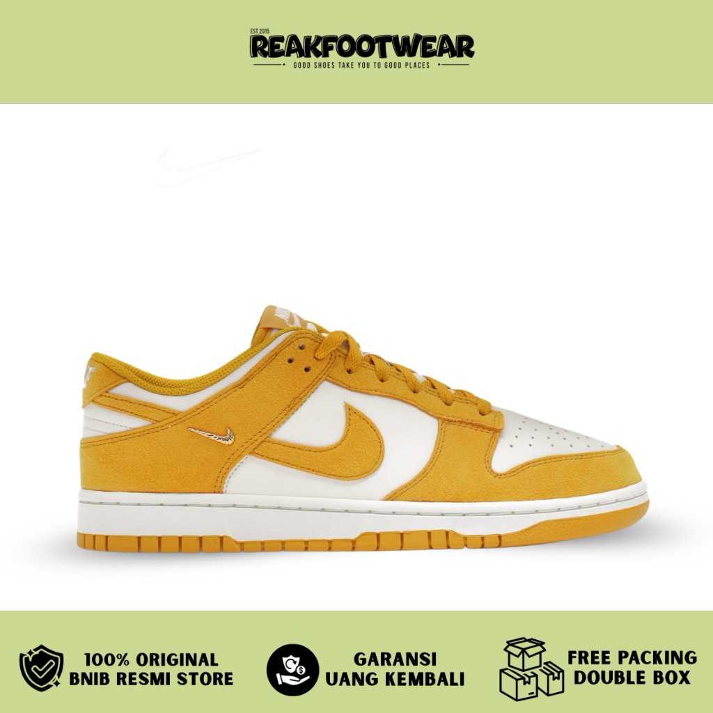 Nike Dunk Low Dark Sulfur Gold Mini Swoosh - IB4417-101