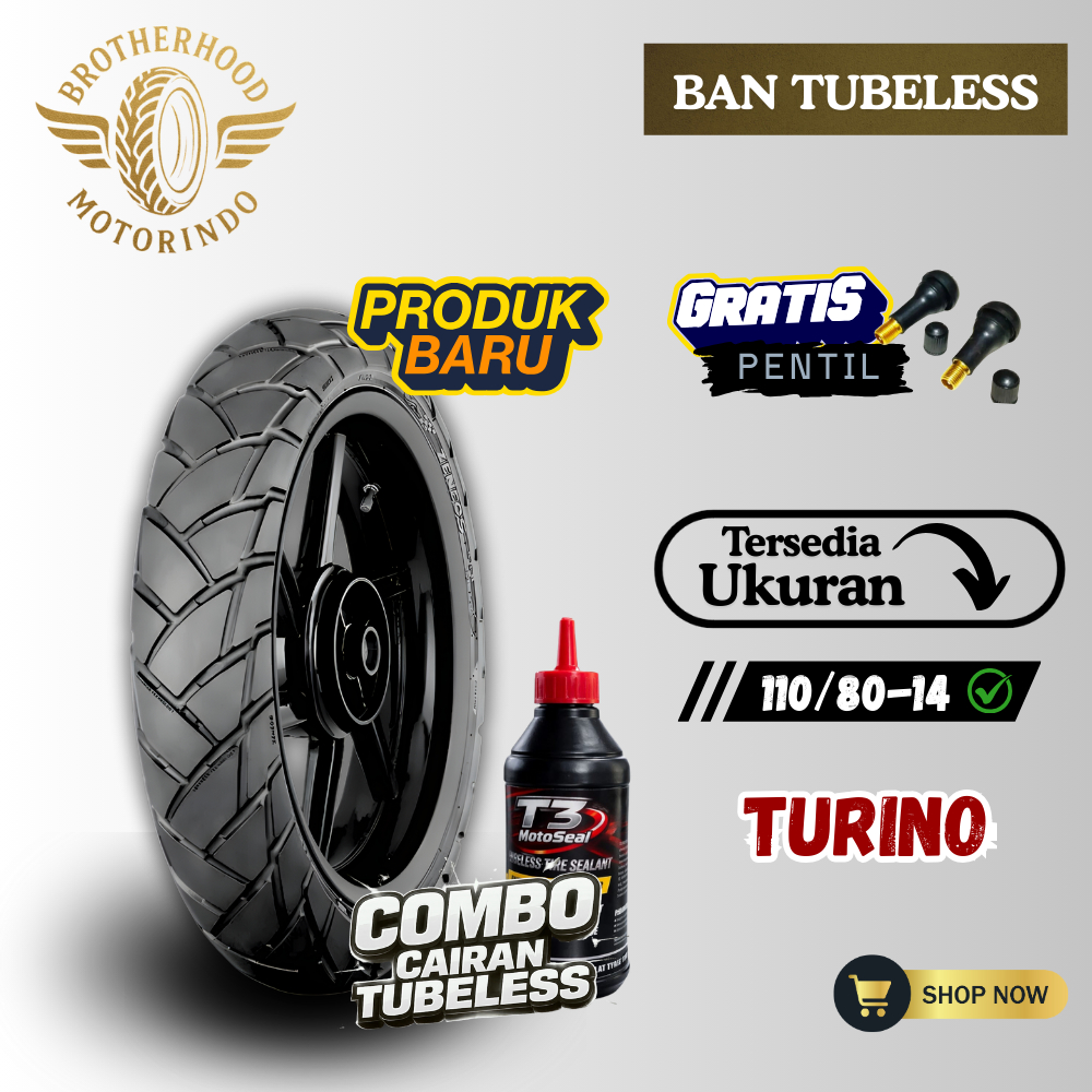 BAN ZENEOS TURINO TUBELESS (110/80-14 / 110 80 14) BAN TUBBLES / BAN MOTOR RING 14 / BAN RING 14 / T