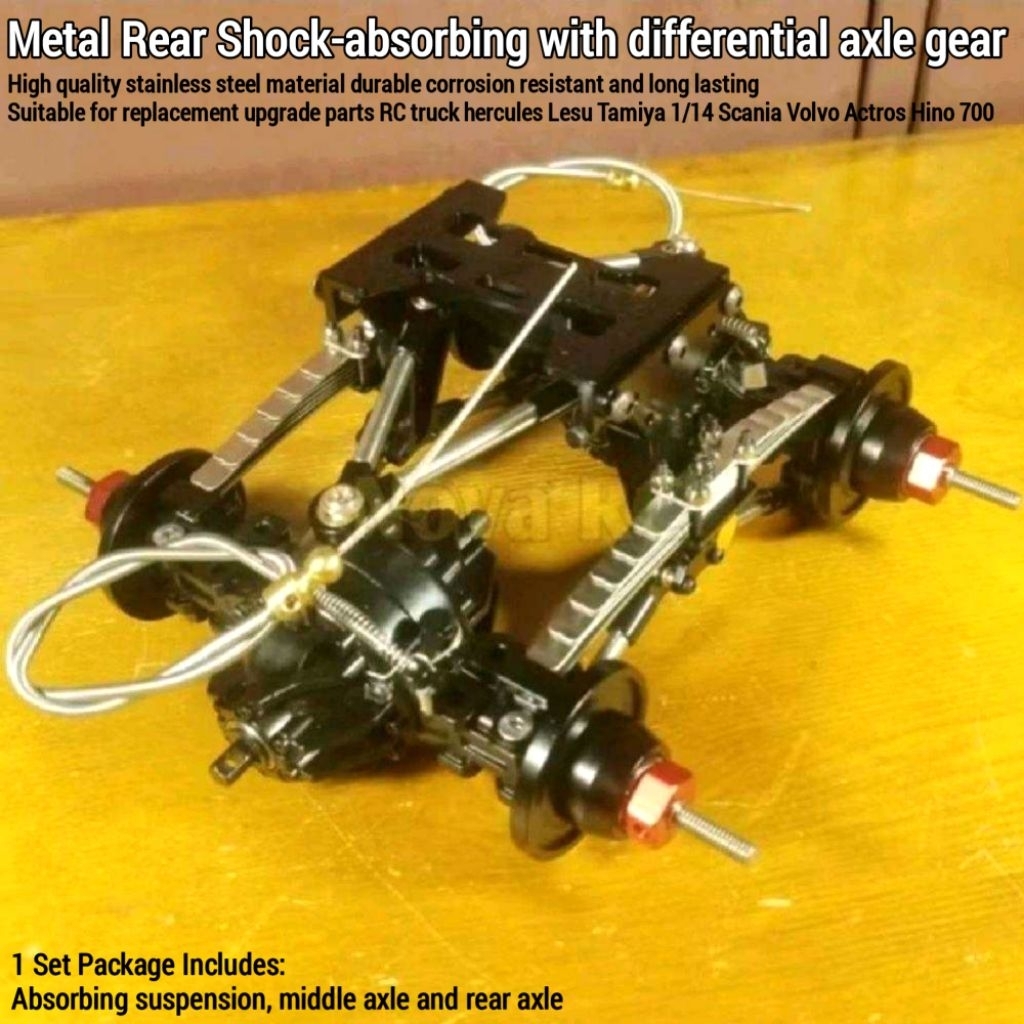 Metal steel set differential axle with suspension absorbing Outfit Kit RC truck Hercules Lesu Tamiya