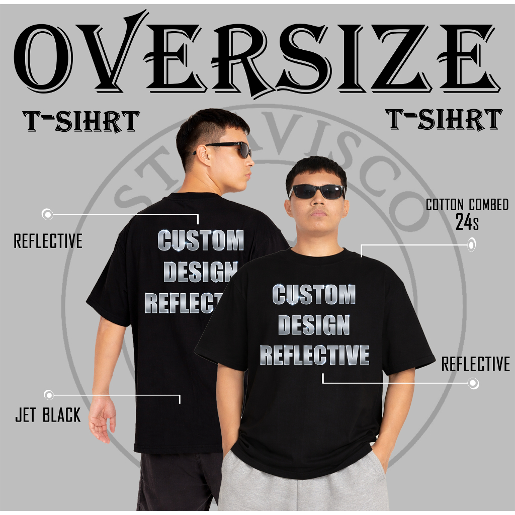 SRVS.CO - KAOS CUSTOM DESIGN REFLECTIVE | REGULER T-SHIRT OVERSIZE SINGLET LEKBONG CROP TOP PUTIH ST