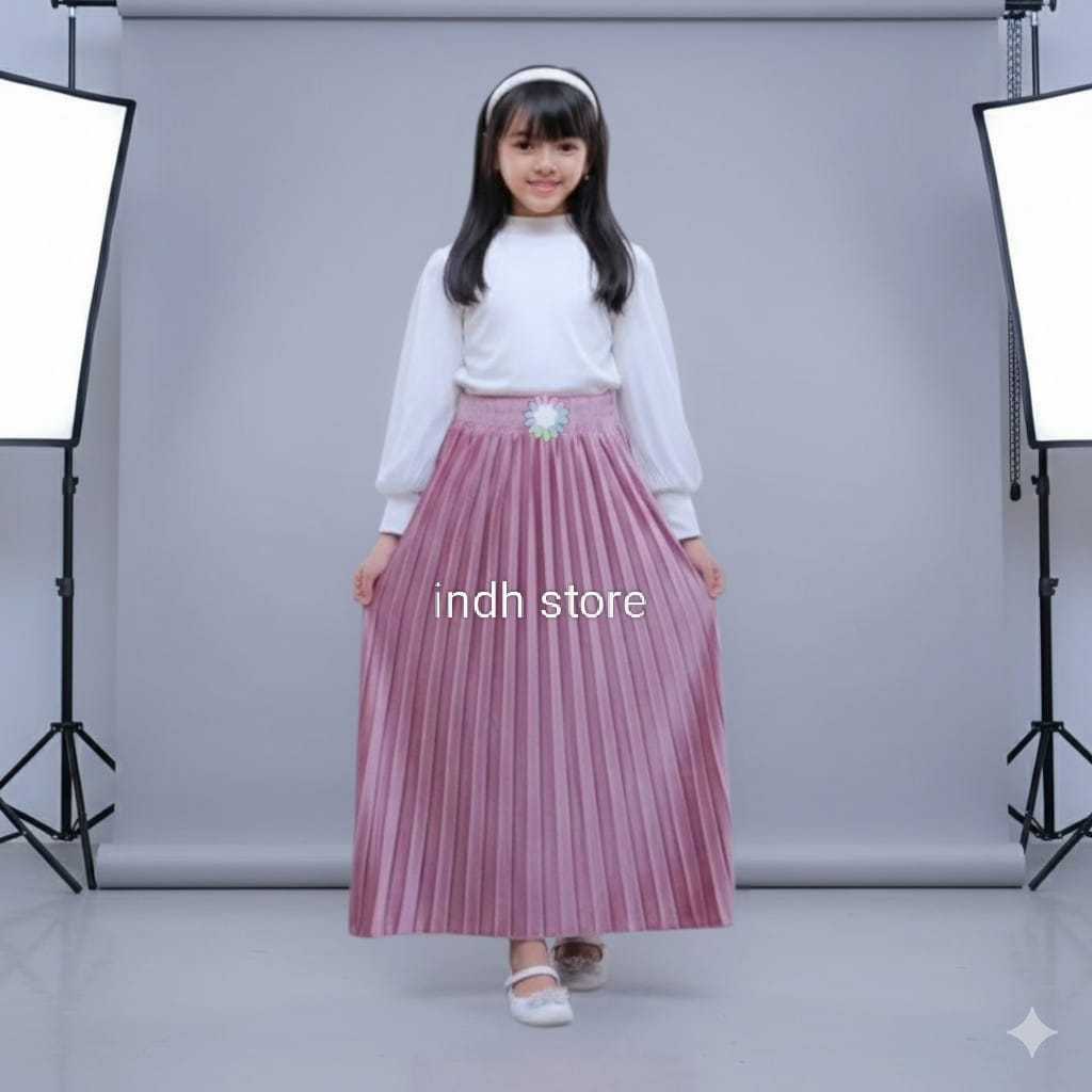 ROK PLISKET BLUDRU ANAK PREMIUM USIA 4-12 THN-ROK BLUDRU ANAK-FASHION ANAK