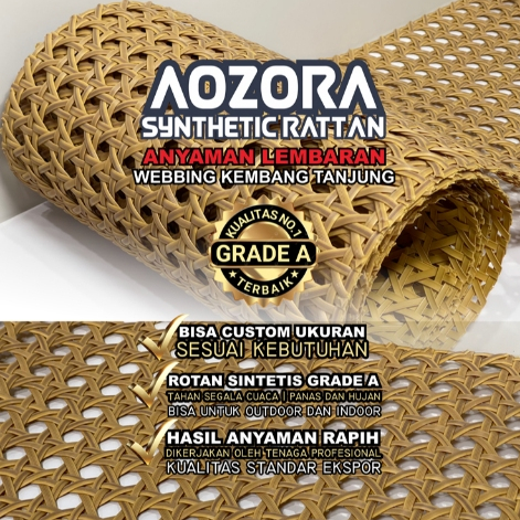 Anyaman Rotan Lembaran Sintetis Webbing Kembang Tanjung