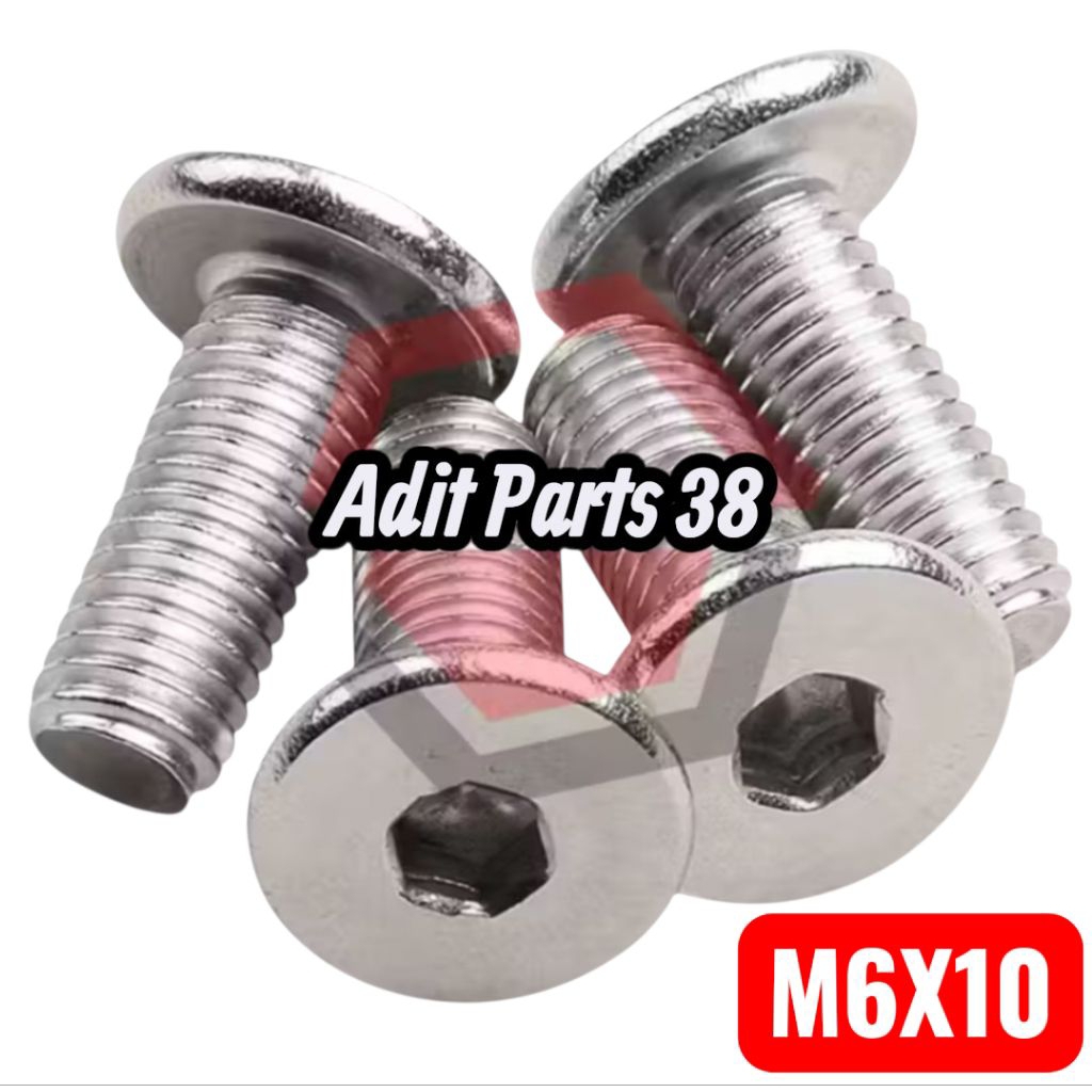 Baut l m6x10 slim ultra thin head stainless steel