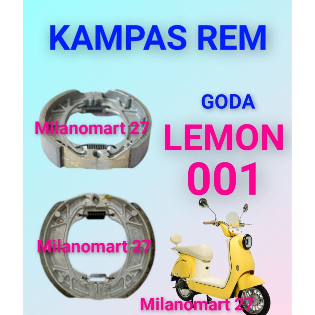 kampas rem sepeda listrik goda lemon 001 kampas rem sepeda listrik goda lemon GD 001