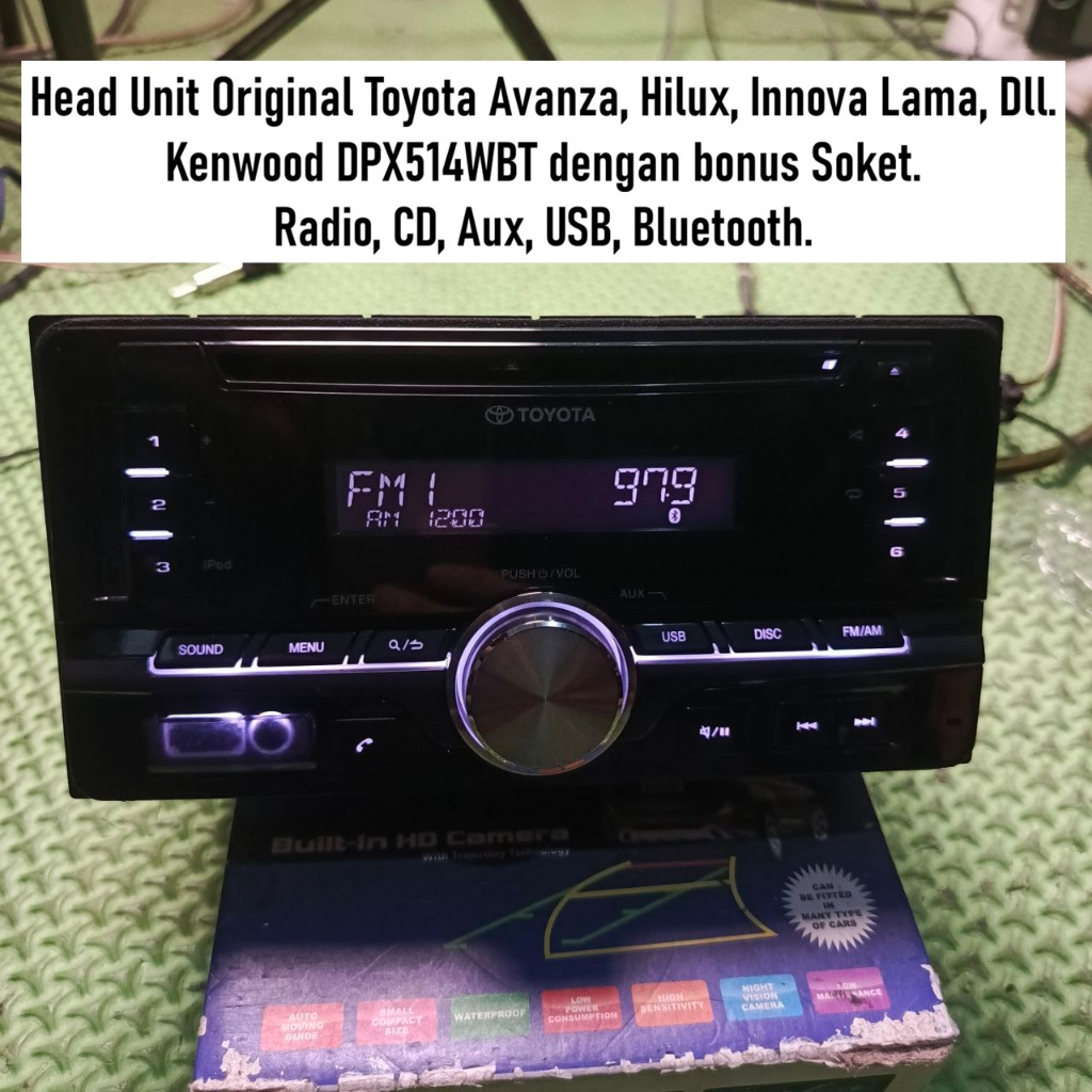 Head Unit Tape Mobil Toyota Avanza Hilux Innova | Kenwood DPX514WBT Dengan Soket