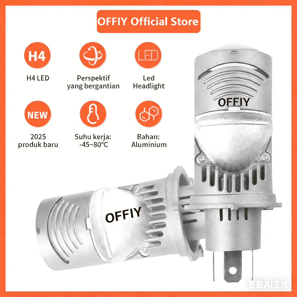 OFFIY Lampu LED mobil 45W H4 untuk AVANZA/XENIA/ERTIGA - H4 lampu led motor