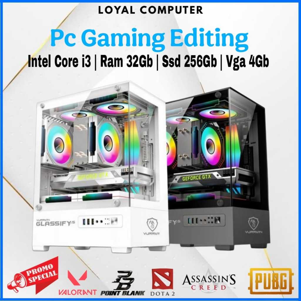 PC Rakitan Gaming Editing Murah Intel Core i3 7100 Ram 32gb SSD 256gb Vga Gtx 750 Ti Free WIFI