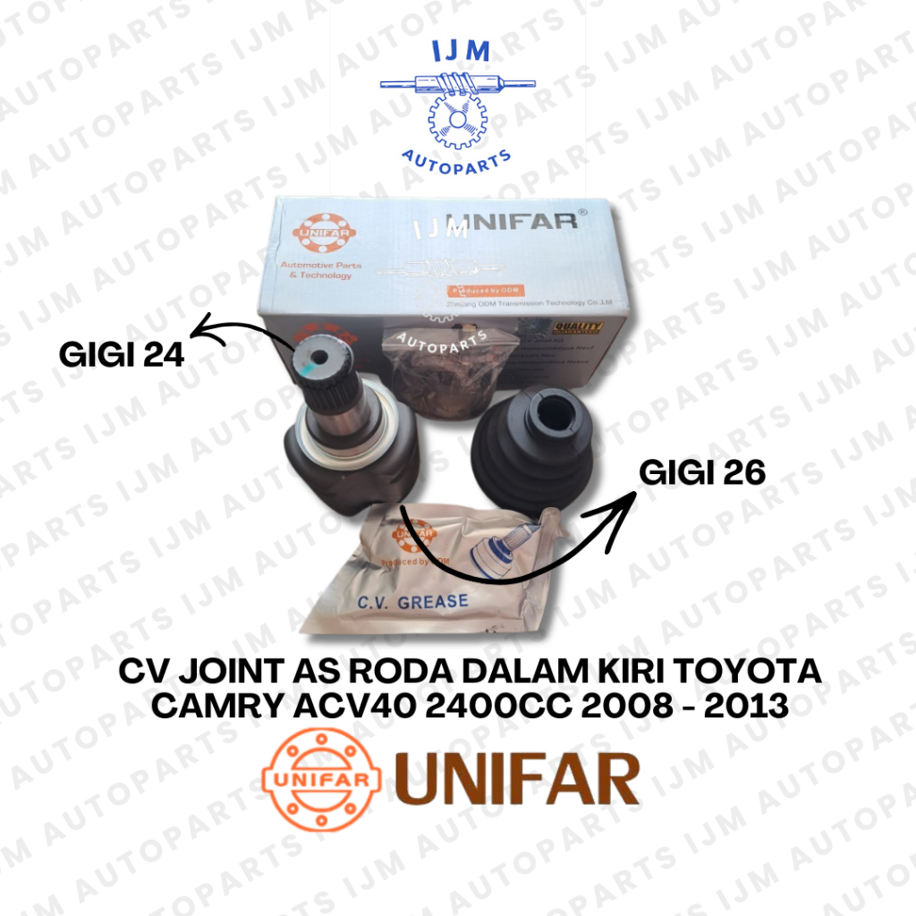 CV Joint As Roda Dalam Kiri Toyota Camry ACV40 2400cc 2008 - 2013 Unifar