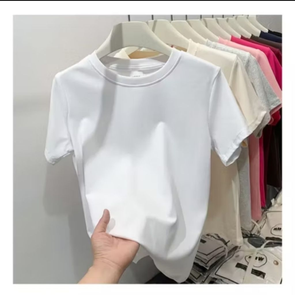 Kaos polos Bahan Katun Combed Tebal