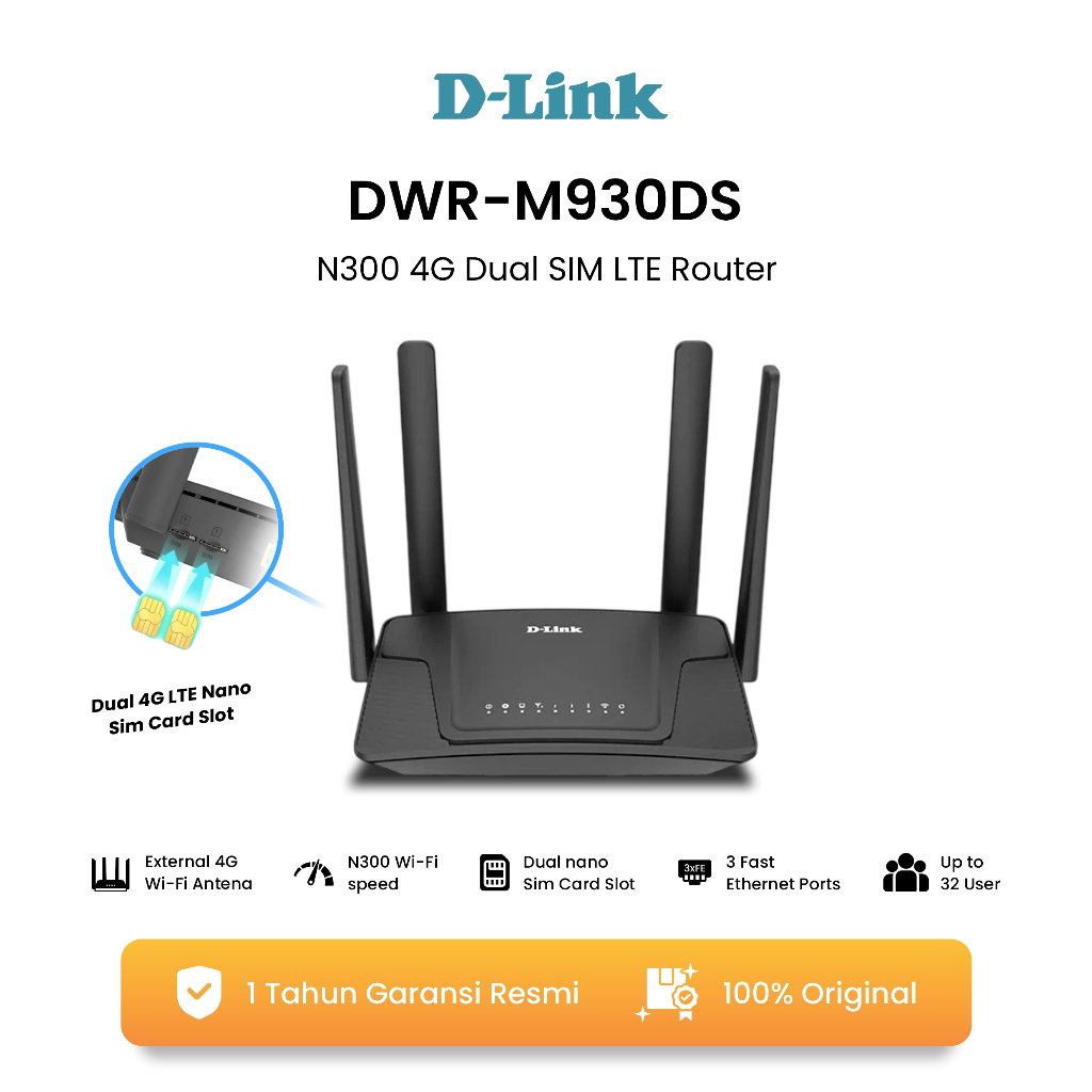 DWR-M930DS N300 4G Dual SIM LTE Router