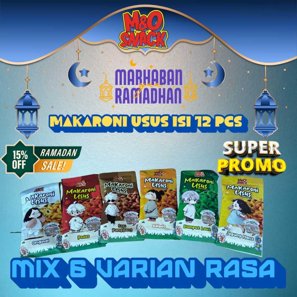 MAKARONI USUS M&O ECERAN 1000 VARIAN RASA ISI12