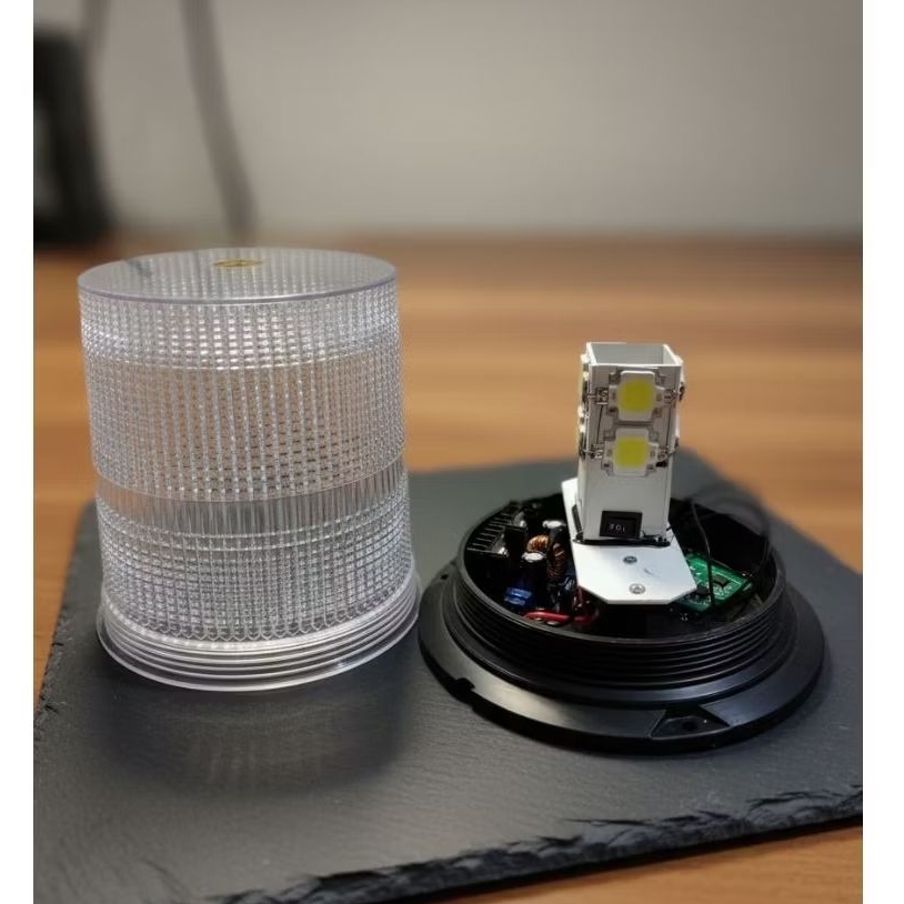 Lampu Rotary Rakitan ( 2 Mode ) 8 LED Hpl 12/24 Volt Toples Besar