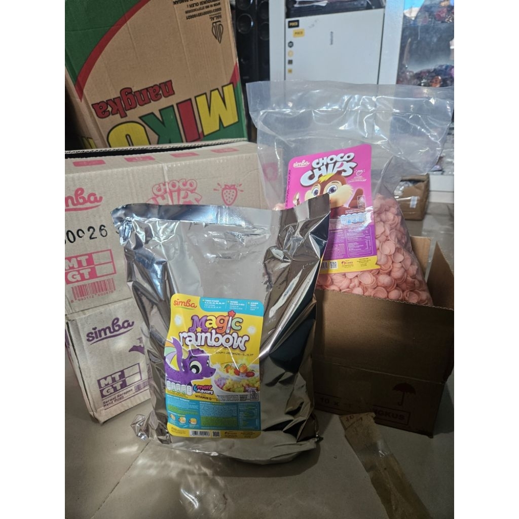 SIMBA SEREAL CHOCO CHIPS CRUNCH -D'LOOPS CHOCO RAINBOW  CORN PUFF 1 KG  ( CEMILAN SEHAT-LEZAT & BERG