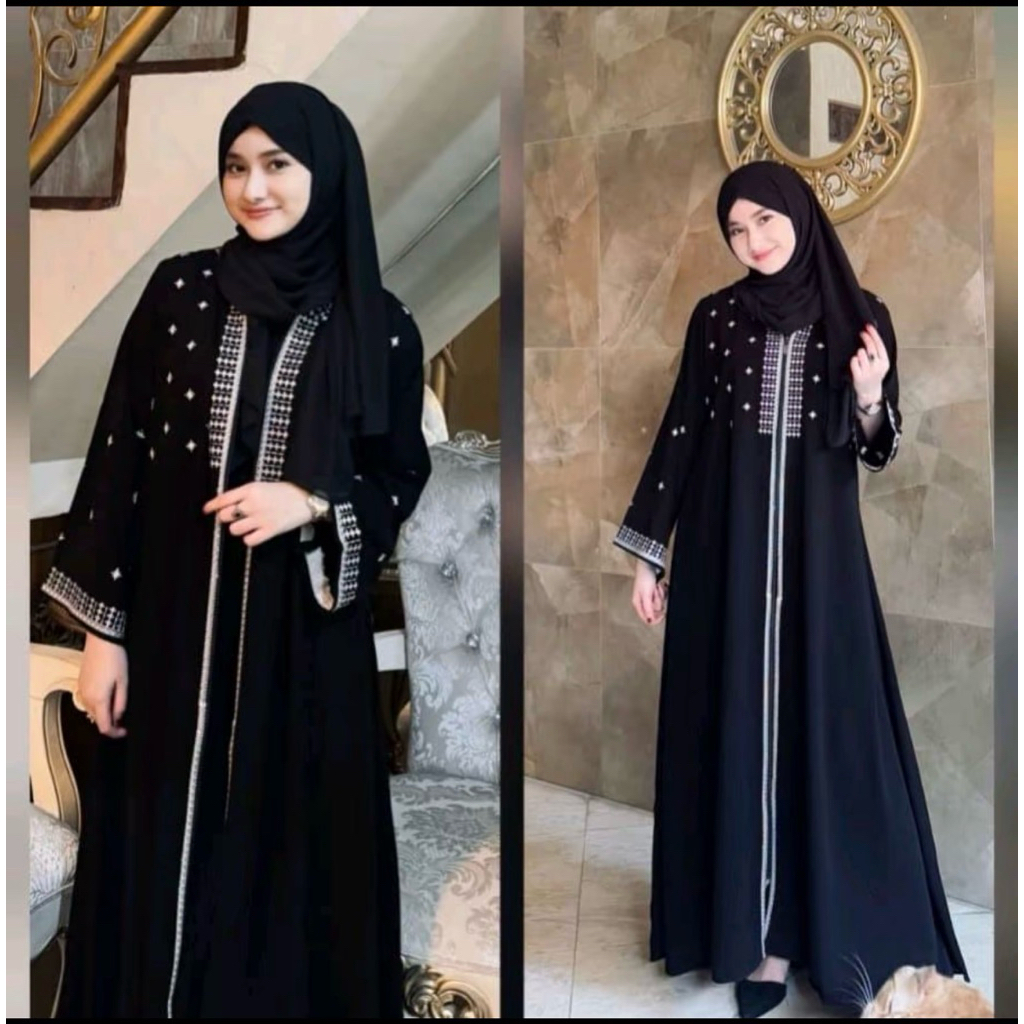GAMIS ABAYA MADINA /ABAYA HITAM // BISA COD //GARTIS ONGKIR//RACUN SHOPEE//abayamuslim