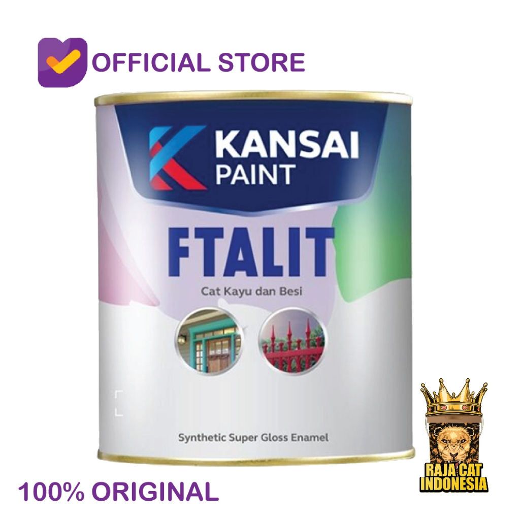 CAT MINYAK KAYU DAN BESI | FTALIT 1 KG WARNA SILVER KODE 998 | KEMASAN KALENG