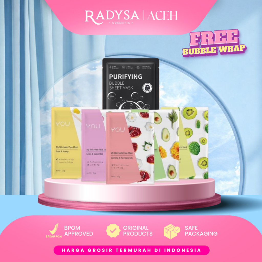 RADYSA - YOU Bubble Sheet Mask | Sheet Mask Buah | Masker Wajah You