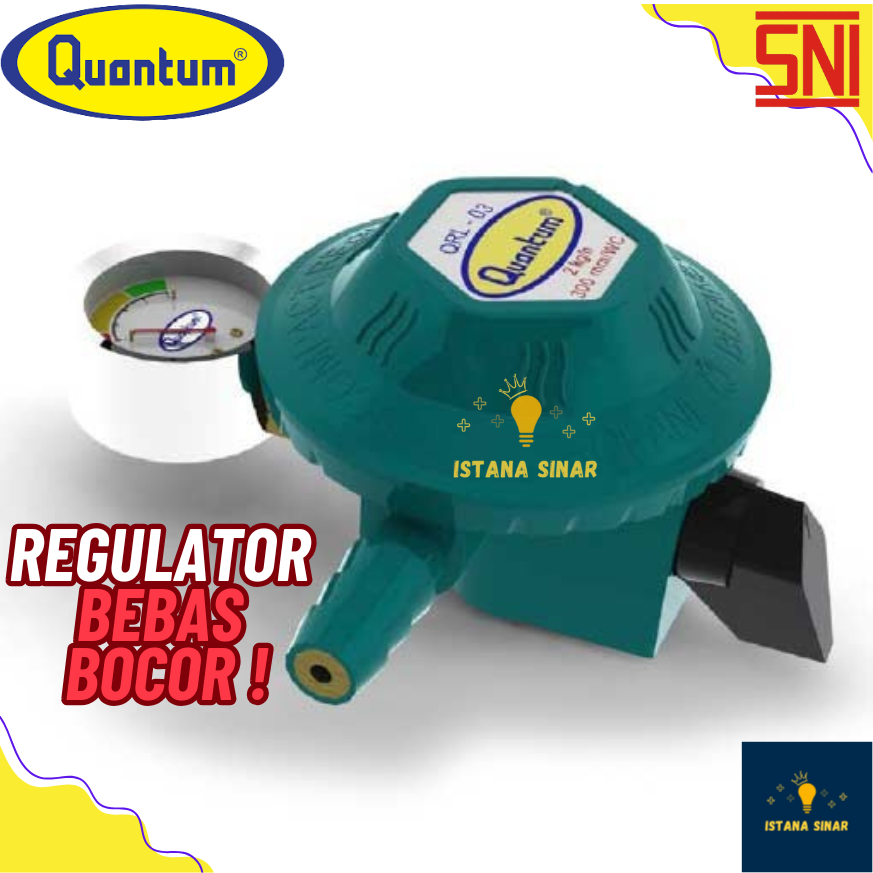 Regulator Kompor Gas + meter Quantum QRL 03 Regulator Gas Quantum
