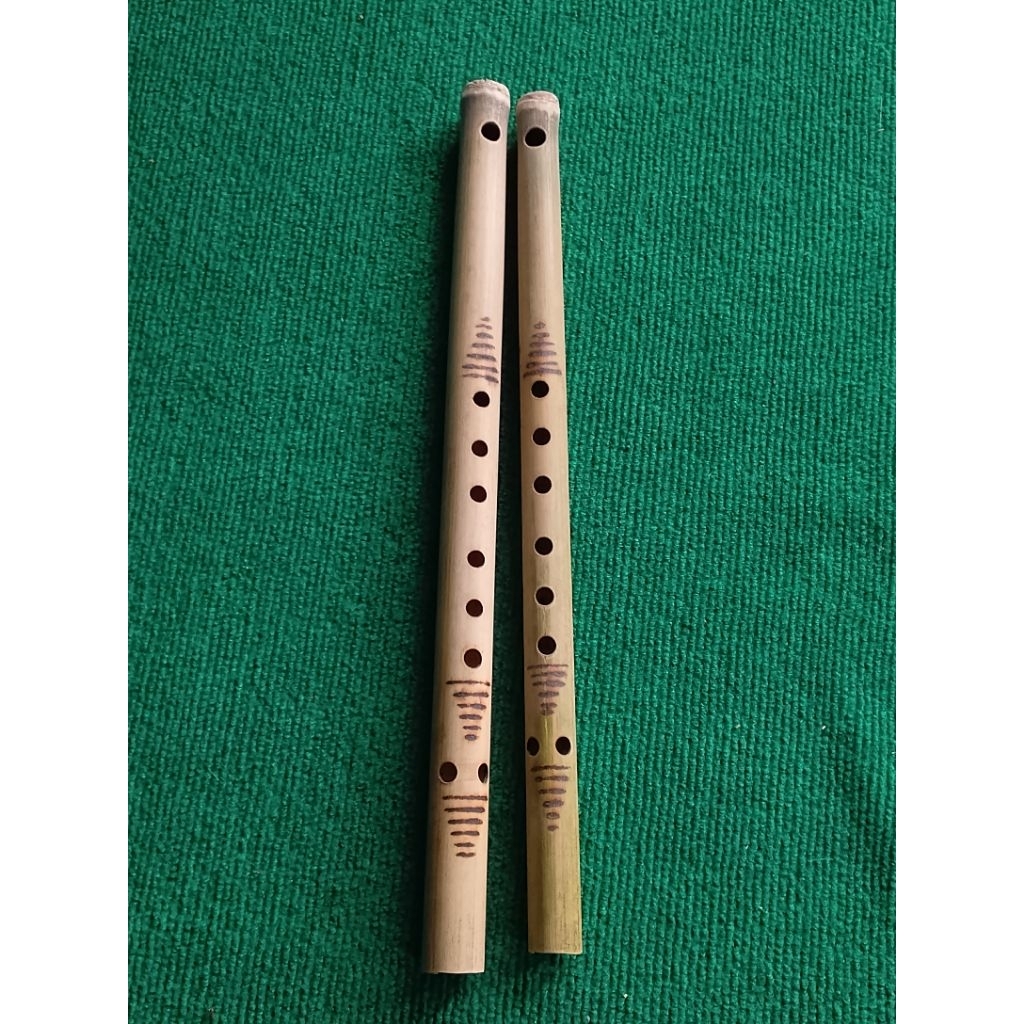 Seruling bambu suling Batak Toba isi 2 buah corak garis tradisional