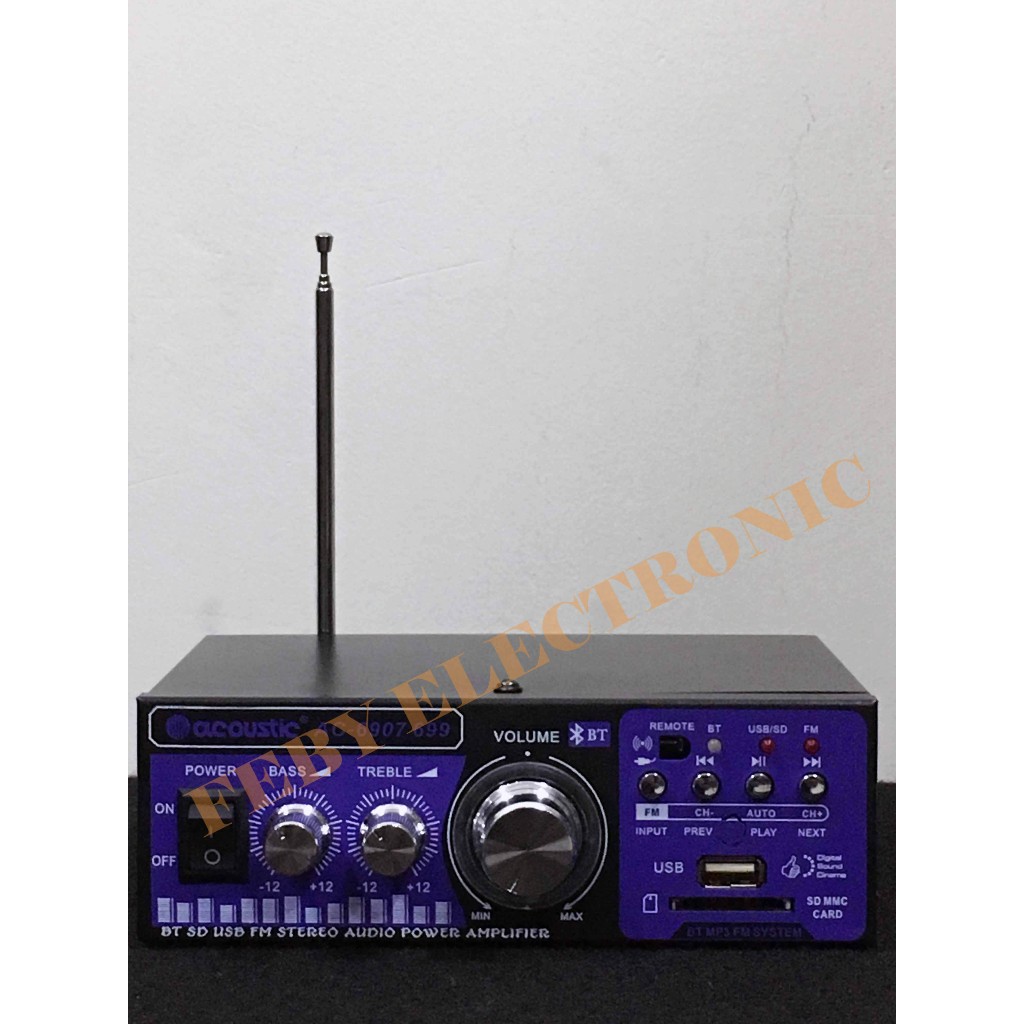 POWER AMPLI MINI ACOUSTIC AC-6907 699 AMPLIFIER ACOUSTIC ORIGINAL BLUETOOTH KAROKE