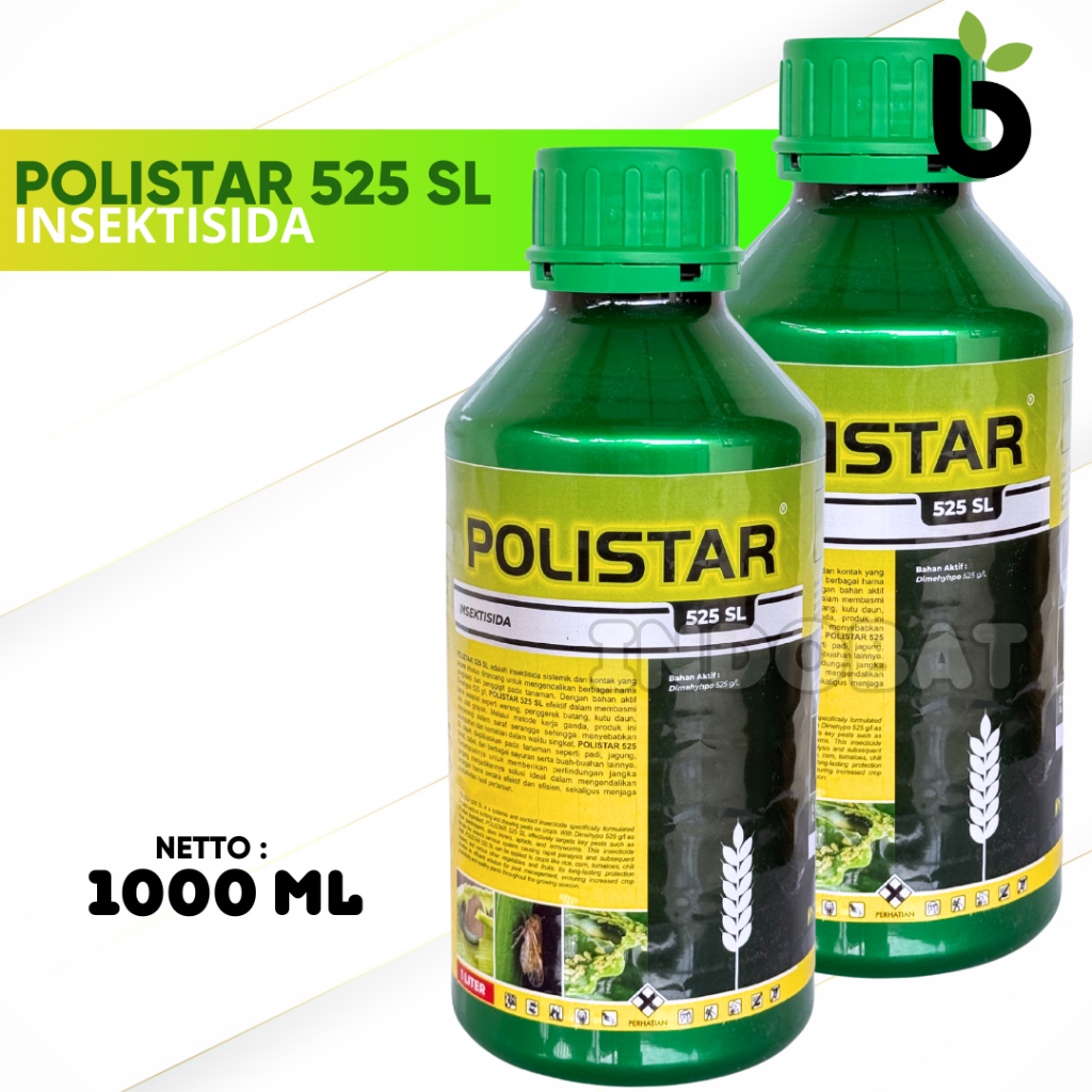 Insektisida POLISTAR 525SL Pembasmi Hama Ampuh Untuk Sundep, Ulat Grayak dan Wareng Coklat