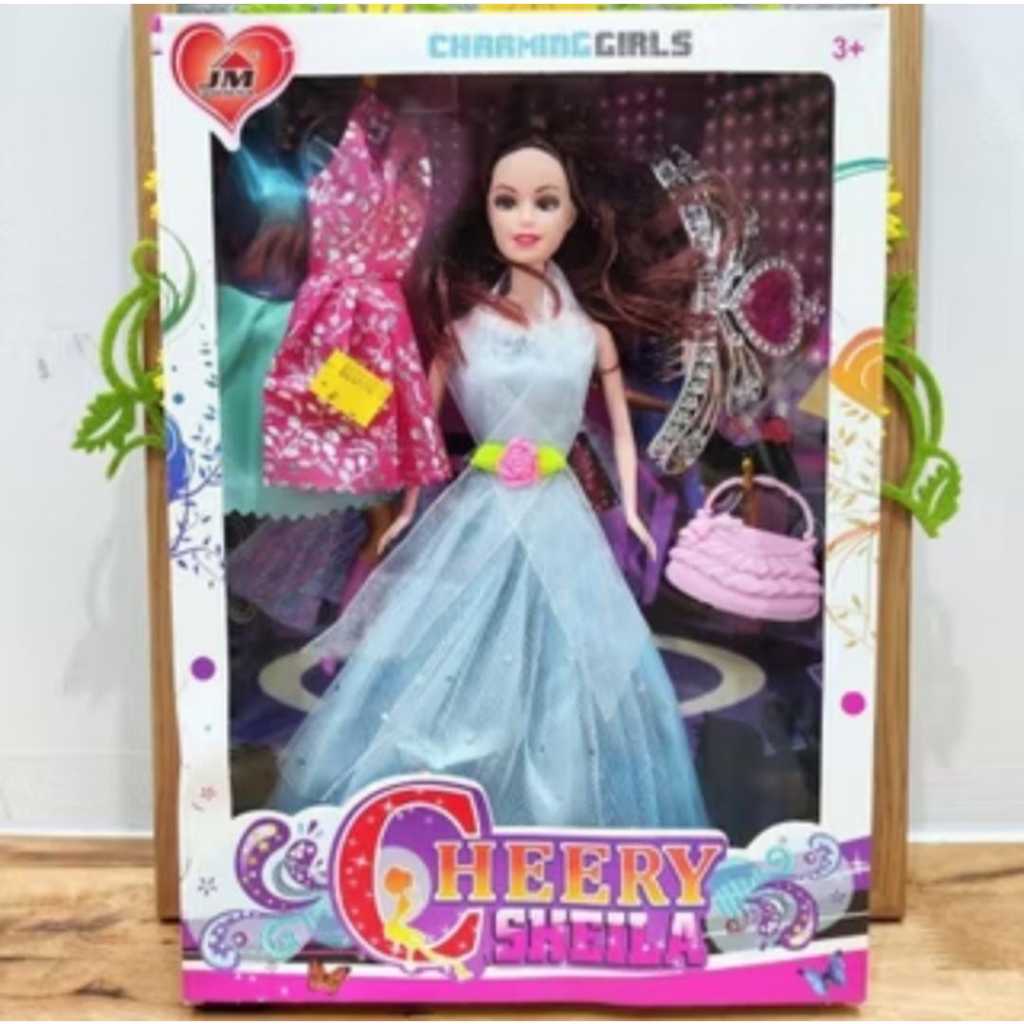 BONEKA BARBIE STYLE CHEERY SHEILA PRINCESS DOLL GAUN MEWAH + AKSESORIS ANAK-ANAK