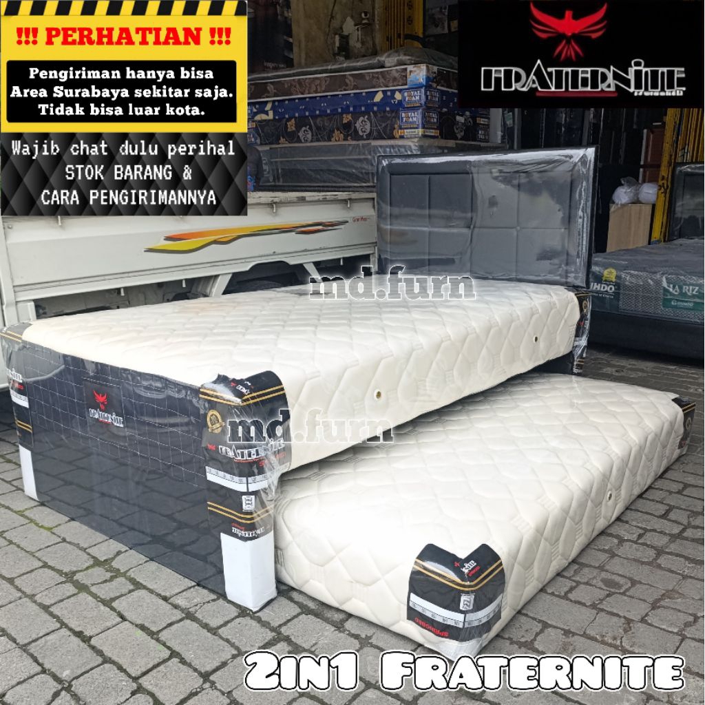 TFRS . Full Set Springbed 2in1 Fraternite ( Twin / Sorong ) 90 / 100 / 120 / 140